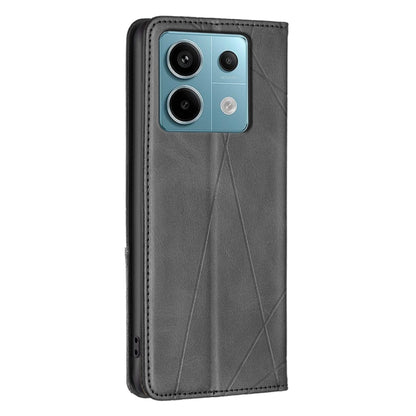 For Xiaomi Poco M6 Pro 4G Rhombus Texture Magnetic Leather Phone Case(Black) - Xiaomi Cases by PMC Jewellery | Online Shopping South Africa | PMC Jewellery | Buy Now Pay Later Mobicred