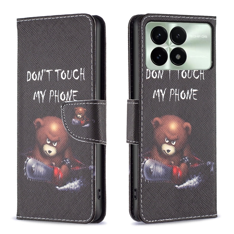 For Xiaomi Redmi K70 / K70 Pro Colored Drawing Pattern Leather Phone Case(Bear) - K70 Pro Cases by PMC Jewellery | Online Shopping South Africa | PMC Jewellery | Buy Now Pay Later Mobicred