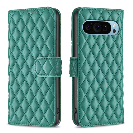 For Google Pixel 9 Diamond Lattice Wallet Leather Flip Phone Case(Green) - Google Cases by PMC Jewellery | Online Shopping South Africa | PMC Jewellery | Buy Now Pay Later Mobicred