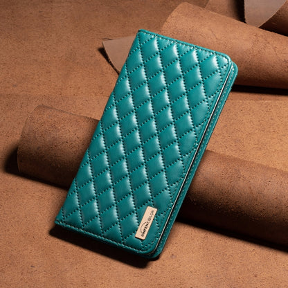 For Xiaomi Redmi K70E Diamond Lattice Magnetic Leather Flip Phone Case(Green) - K70E Cases by PMC Jewellery | Online Shopping South Africa | PMC Jewellery