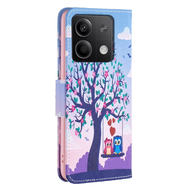 For Xiaomi Redmi Note 13 4G Global Colored Drawing Pattern Leather Phone Case(Owl) - Note 13 Cases by PMC Jewellery | Online Shopping South Africa | PMC Jewellery | Buy Now Pay Later Mobicred