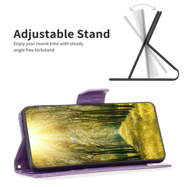 For Xiaomi Redmi 13C Two Butterflies Embossing Leather Phone Case(Purple) - 13C Cases by PMC TechLife | Online Shopping South Africa | PMC TechLife