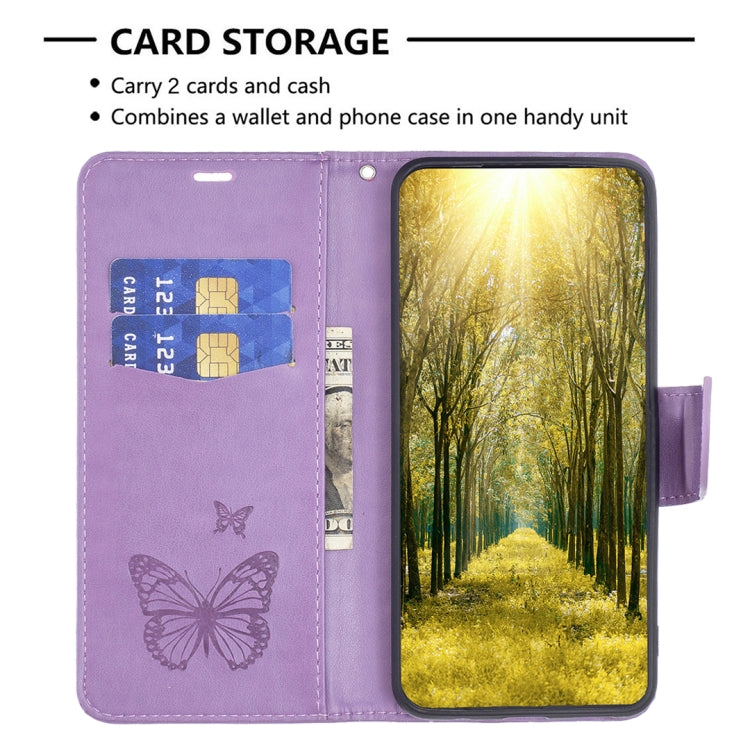 For Xiaomi Redmi 13C Two Butterflies Embossing Leather Phone Case(Purple) - 13C Cases by PMC TechLife | Online Shopping South Africa | PMC TechLife