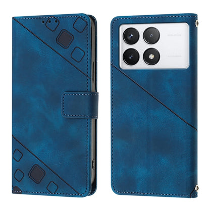 For Xiaomi Redmi K70 / K70 Pro Skin Feel Embossed Leather Phone Case(Blue) - K70 Cases by PMC Jewellery | Online Shopping South Africa | PMC Jewellery | Buy Now Pay Later Mobicred