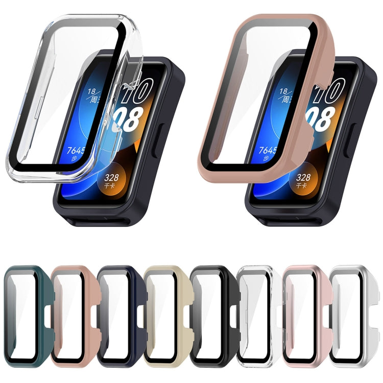 For Huawei Band 10 / 9 / 8 PC + Tempered Film Integrated Protective Watch Case(Pink) - Watch Cases by PMC TechLife | Online Shopping South Africa | PMC TechLife | Buy Now Pay Later Mobicred