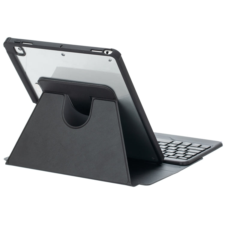 For iPad 10th Gen 10.9 2022 F10B 360 Rotation Acrylic Transparent Bluetooth Keyboard Leather Case(Black) - Universal by PMC TechLife | Online Shopping South Africa | PMC TechLife