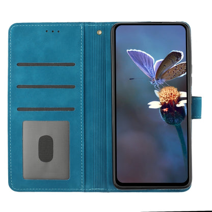 For OPPO A18 Flower Embossing Pattern Leather Phone Case(Blue) - A18 Cases by PMC Jewellery | Online Shopping South Africa | PMC Jewellery | Buy Now Pay Later Mobicred