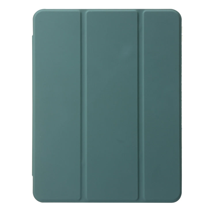 For iPad Pro 13 2024 Clear Acrylic 3-Fold Leather Tablet Case(Dark Green) - iPad Pro 13 2024 Cases by PMC Jewellery | Online Shopping South Africa | PMC Jewellery | Buy Now Pay Later Mobicred