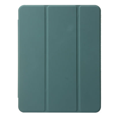 For iPad Pro 13 2024 Clear Acrylic 3-Fold Leather Tablet Case(Dark Green) - iPad Pro 13 2024 Cases by PMC Jewellery | Online Shopping South Africa | PMC Jewellery | Buy Now Pay Later Mobicred