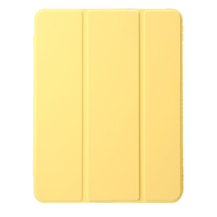 For iPad Pro 13 2024 Clear Acrylic 3-Fold Leather Tablet Case(Yellow) - iPad Pro 13 2024 Cases by PMC Jewellery | Online Shopping South Africa | PMC Jewellery | Buy Now Pay Later Mobicred