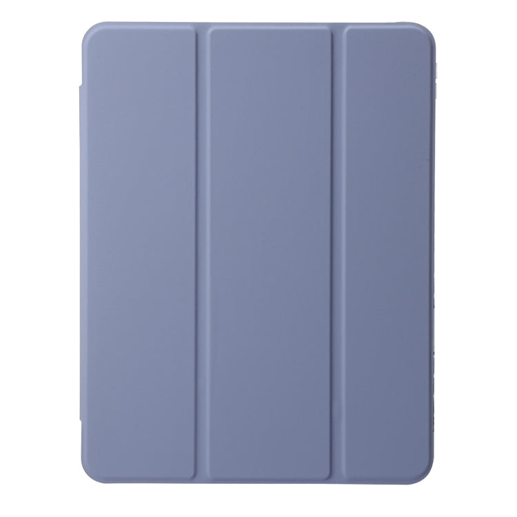 For iPad Air 11 2024 Clear Acrylic 3-Fold Leather Tablet Case(Lavender Purple) - iPad Air 11 2024 Cases by PMC Jewellery | Online Shopping South Africa | PMC Jewellery | Buy Now Pay Later Mobicred