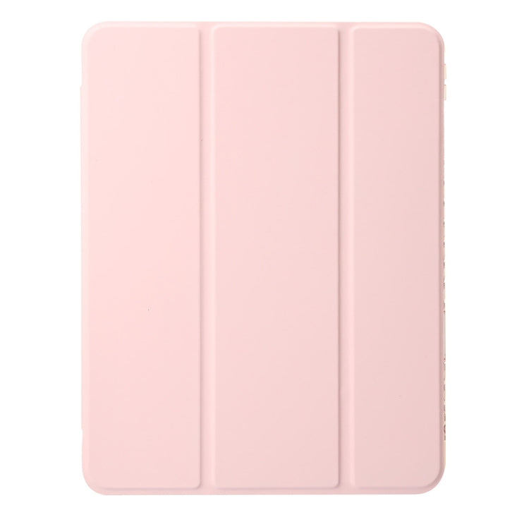 For iPad Air 13 2024 Clear Acrylic 3-Fold Leather Tablet Case(Pink) - iPad Air 13 2024 Cases by PMC Jewellery | Online Shopping South Africa | PMC Jewellery | Buy Now Pay Later Mobicred