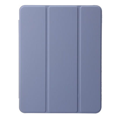 For iPad Air 13 2024 Clear Acrylic 3-Fold Leather Tablet Case(Lavender Purple) - iPad Air 13 2024 Cases by PMC Jewellery | Online Shopping South Africa | PMC Jewellery | Buy Now Pay Later Mobicred