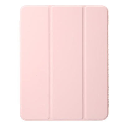 For iPad Pro 11 2024 Clear Acrylic 3-Fold Leather Tablet Case(Pink) - iPad Pro 11 2024 Cases by PMC Jewellery | Online Shopping South Africa | PMC Jewellery | Buy Now Pay Later Mobicred