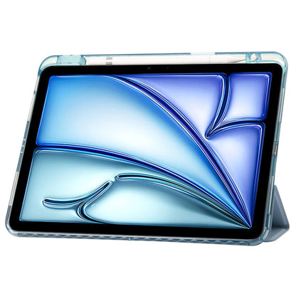 For iPad Pro 11 2024 Clear Acrylic 3-Fold Leather Tablet Case(Ice Blue) - iPad Pro 11 2024 Cases by PMC Jewellery | Online Shopping South Africa | PMC Jewellery | Buy Now Pay Later Mobicred
