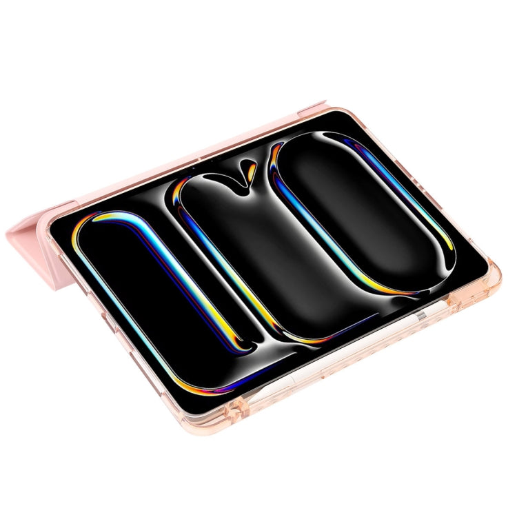 For iPad Pro 11 2024 Clear Acrylic 3-Fold Leather Tablet Case(Ice Blue) - iPad Pro 11 2024 Cases by PMC TechLife | Online Shopping South Africa | PMC TechLife | Buy Now Pay Later Mobicred