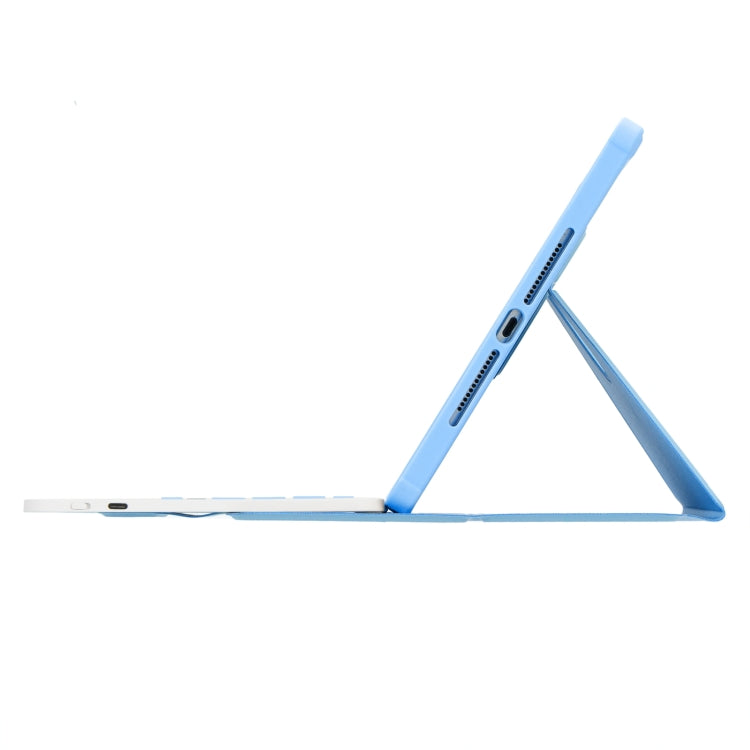 For iPad 11 2025 / 10th Gen 10.9 2022 F10B-AS 360 Rotation Acrylic Transparent Bluetooth Keyboard Leather Case With Touch Control / Backlight(Blue) - free shipping - PMC TechLife - Order now!