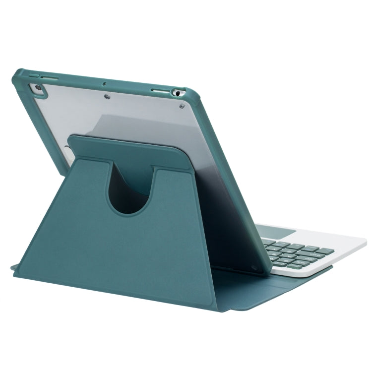 For iPad 10th Gen 10.9 2022 F10B-AS 360 Rotation Acrylic Transparent Bluetooth Keyboard Leather Case With Touch Control / Backlight(Green) - Universal by PMC TechLife | Online Shopping South Africa | PMC TechLife