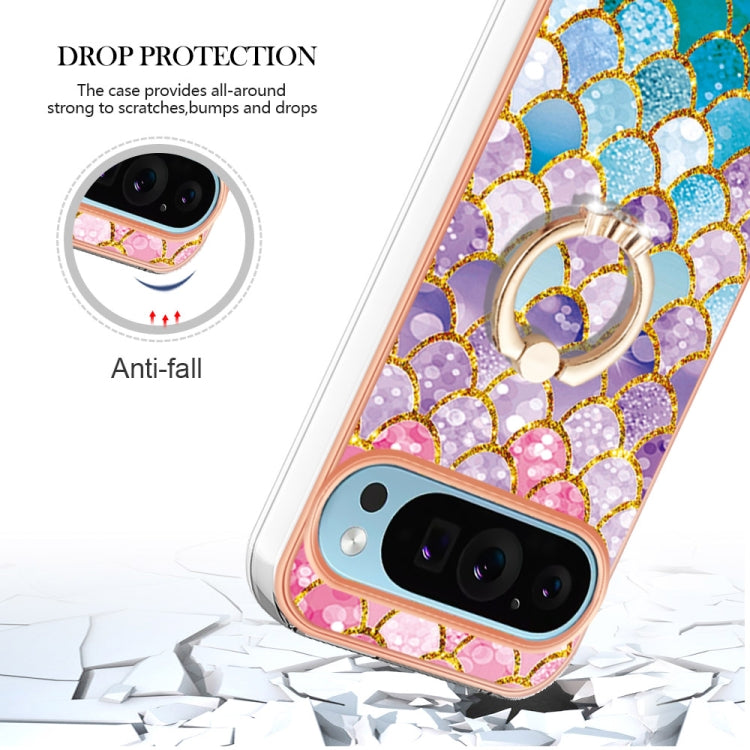 For Google Pixel 9 Pro XL Electroplating IMD TPU Phone Case with Ring(Colorful Scales) - Google Cases by PMC Jewellery | Online Shopping South Africa | PMC Jewellery | Buy Now Pay Later Mobicred