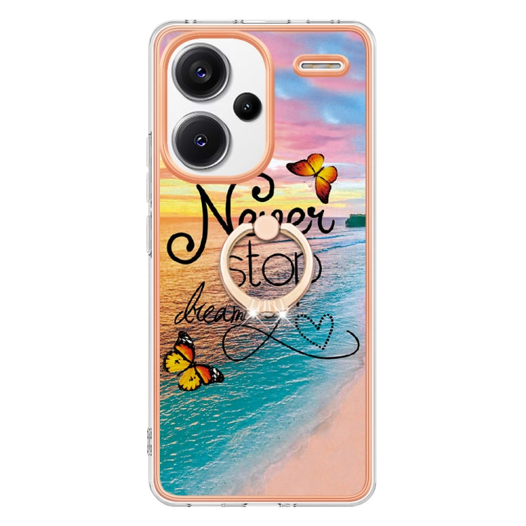 For Xiaomi Redmi Note 13 Pro+ 5G Electroplating IMD TPU Phone Case with Ring(Dream Butterfly) - Note 13 Pro+ Cases by PMC Jewellery | Online Shopping South Africa | PMC Jewellery | Buy Now Pay Later Mobicred