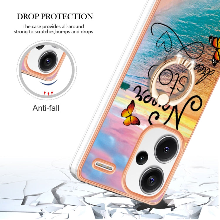 For Xiaomi Redmi Note 13 Pro+ 5G Electroplating IMD TPU Phone Case with Ring(Dream Butterfly) - Note 13 Pro+ Cases by PMC Jewellery | Online Shopping South Africa | PMC Jewellery | Buy Now Pay Later Mobicred