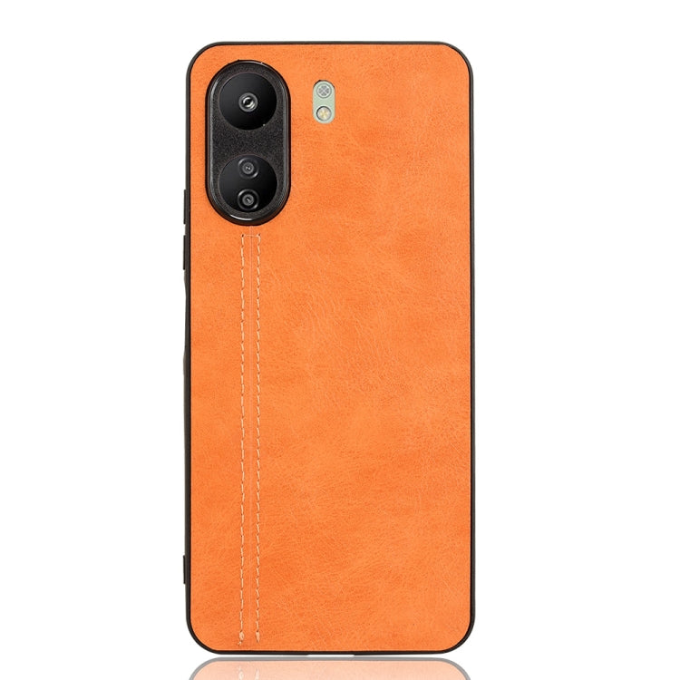 For Xiaomi Redmi 13C 4G / Poco C65 Sewing Cow Pattern Skin PC + PU + TPU Phone Case(Orange) - 13C Cases by PMC Jewellery | Online Shopping South Africa | PMC Jewellery | Buy Now Pay Later Mobicred