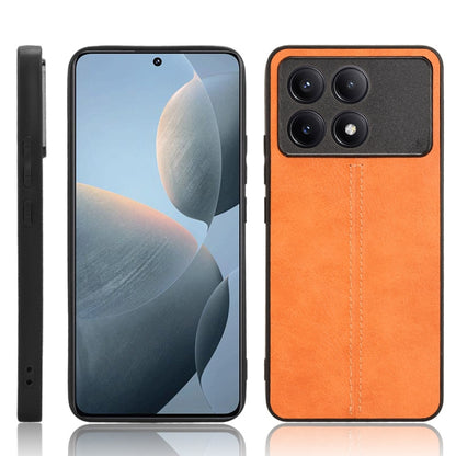 For Xiaomi Redmi K70 / K70 Pro Sewing Cow Pattern Skin PC + PU + TPU Phone Case(Orange) - K70 Pro Cases by PMC Jewellery | Online Shopping South Africa | PMC Jewellery | Buy Now Pay Later Mobicred