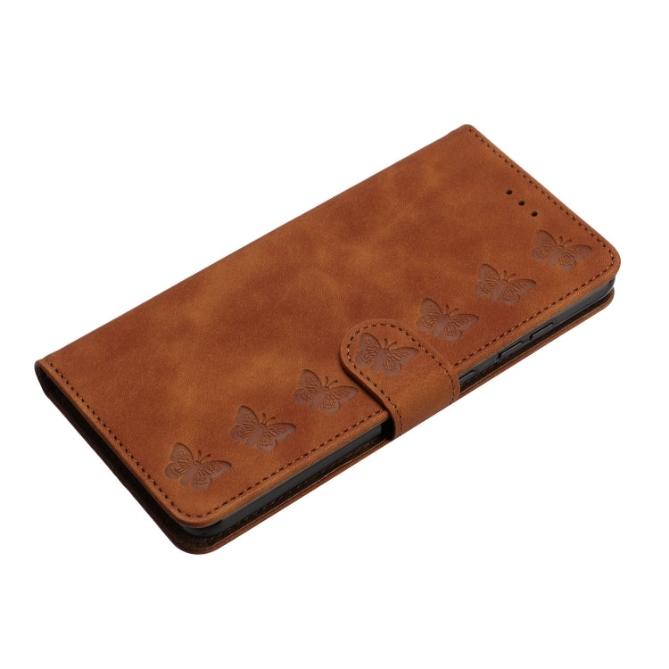 For iPhone 16 Pro Max Seven Butterflies Embossed Leather Phone Case(Brown) - iPhone 16 Pro Max Cases by PMC Jewellery | Online Shopping South Africa | PMC Jewellery | Buy Now Pay Later Mobicred