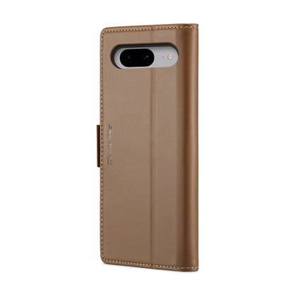 For Google Pixel 8 CaseMe 023 Butterfly Buckle Litchi Texture RFID Anti-theft Leather Phone Case(Brown) - Google Cases by CaseMe | Online Shopping South Africa | PMC Jewellery | Buy Now Pay Later Mobicred