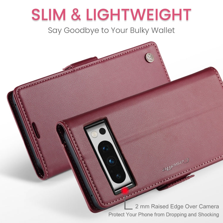 For Google Pixel 8 Pro CaseMe 023 Butterfly Buckle Litchi Texture RFID Anti-theft Leather Phone Case(Wine Red) - Google Cases by CaseMe | Online Shopping South Africa | PMC Jewellery | Buy Now Pay Later Mobicred