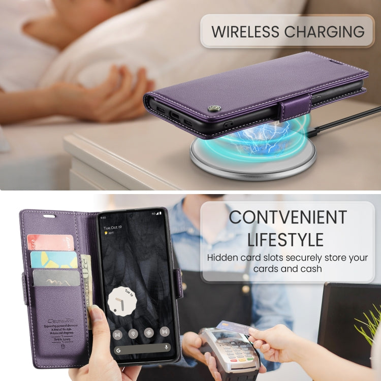 For Google Pixel 8 Pro CaseMe 023 Butterfly Buckle Litchi Texture RFID Anti-theft Leather Phone Case(Pearly Purple) - free shipping - PMC Jewellery - Order now!