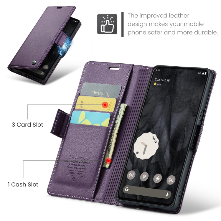 For Google Pixel 8 Pro CaseMe 023 Butterfly Buckle Litchi Texture RFID Anti-theft Leather Phone Case(Pearly Purple) - free shipping - PMC Jewellery - Order now!