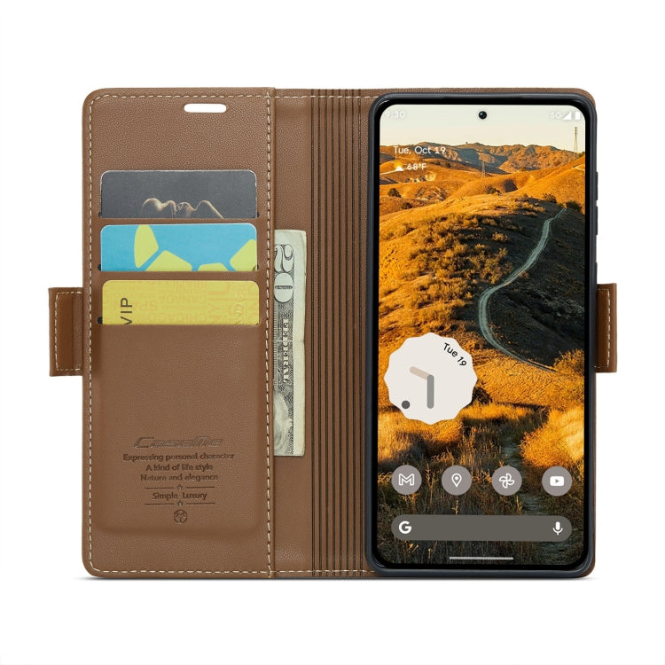 For Google Pixel 9 Pro XL CaseMe 023 Butterfly Buckle Litchi Texture RFID Anti-theft Leather Phone Case(Brown) - Google Cases by CaseMe | Online Shopping South Africa | PMC Jewellery | Buy Now Pay Later Mobicred