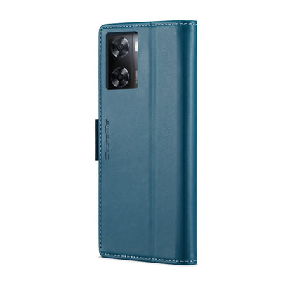 For OPPO A77 4G Global / A57e 4G CaseMe 023 Butterfly Buckle Litchi Texture RFID Anti-theft Leather Phone Case(Blue) - OPPO Cases by CaseMe | Online Shopping South Africa | PMC Jewellery | Buy Now Pay Later Mobicred