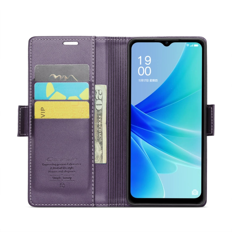 For OPPO A77 4G Global / A57e 4G CaseMe 023 Butterfly Buckle Litchi Texture RFID Anti-theft Leather Phone Case(Pearly Purple) - OPPO Cases by CaseMe | Online Shopping South Africa | PMC Jewellery | Buy Now Pay Later Mobicred