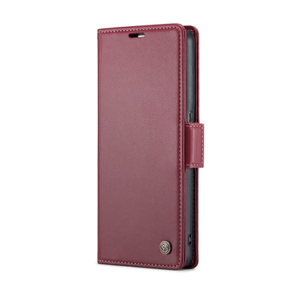 For OPPO Reno7 Z Global/Reno7 Lite Global CaseMe 023 Butterfly Buckle Litchi Texture RFID Anti-theft Leather Phone Case(Wine Red) - OPPO Cases by CaseMe | Online Shopping South Africa | PMC Jewellery | Buy Now Pay Later Mobicred