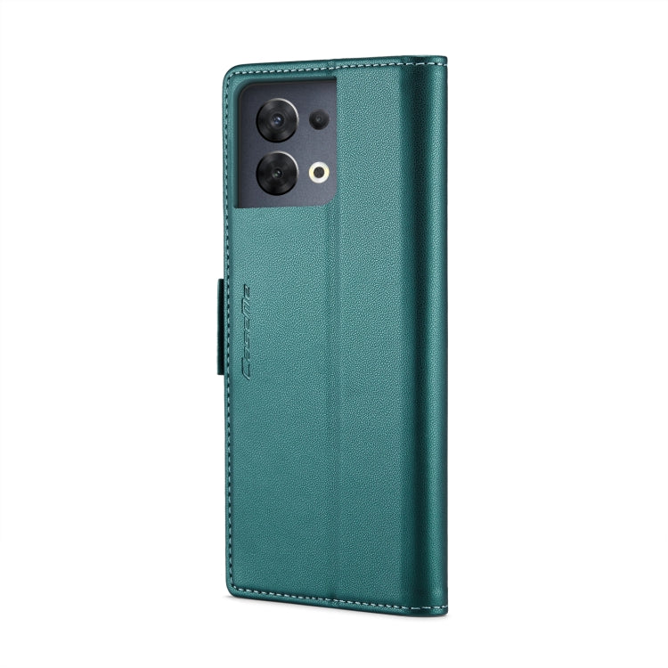 For OPPO Reno8 5G Global CaseMe 023 Butterfly Buckle Litchi Texture RFID Anti-theft Leather Phone Case(Pearly Blue) - OPPO Cases by CaseMe | Online Shopping South Africa | PMC Jewellery | Buy Now Pay Later Mobicred