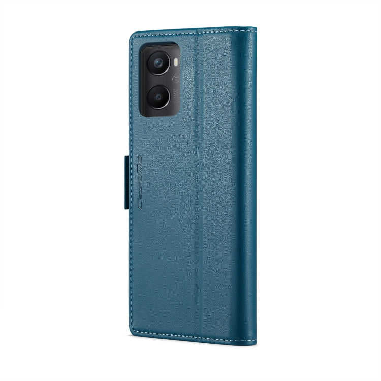 For OPPO A96 4G Global/A36 4G/K10 4G/A76 4G CaseMe 023 Butterfly Buckle Litchi Texture RFID Anti-theft Leather Phone Case(Blue) - OPPO Cases by CaseMe | Online Shopping South Africa | PMC Jewellery | Buy Now Pay Later Mobicred