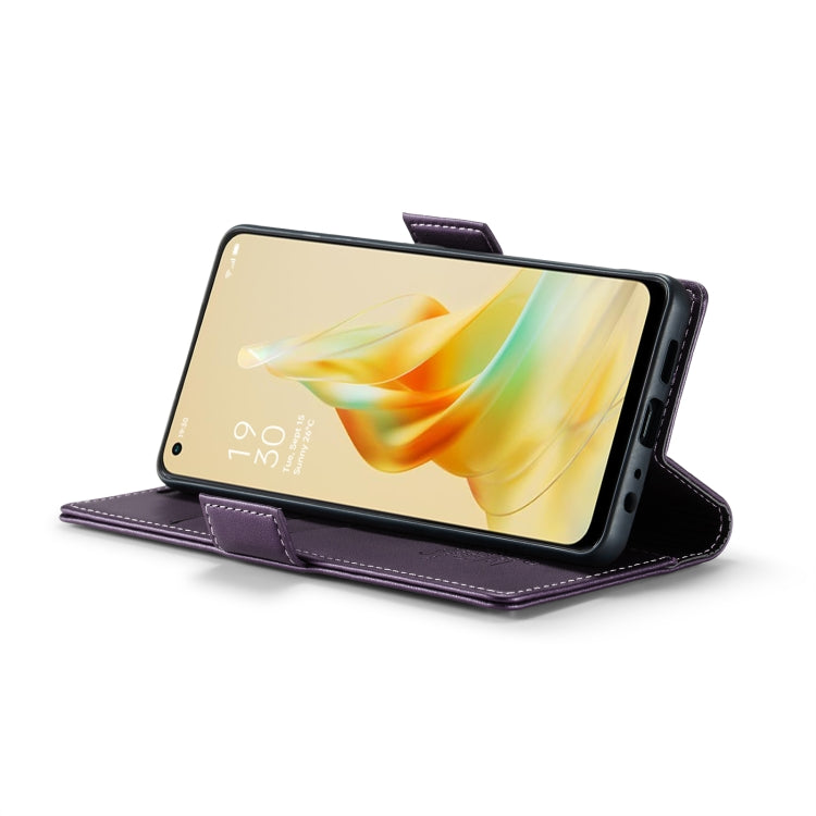 For OPPO Reno8 T 4G CaseMe 023 Butterfly Buckle Litchi Texture RFID Anti-theft Leather Phone Case(Pearly Purple) - OPPO Cases by CaseMe | Online Shopping South Africa | PMC Jewellery | Buy Now Pay Later Mobicred