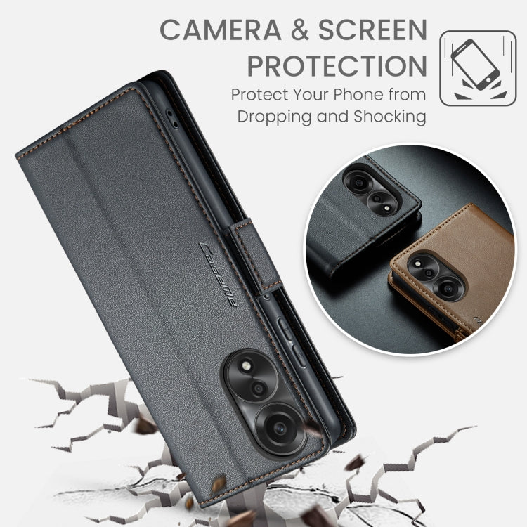 For OPPO A78 4G CaseMe 023 Butterfly Buckle Litchi Texture RFID Anti-theft Leather Phone Case(Black) - OPPO Cases by CaseMe | Online Shopping South Africa | PMC Jewellery | Buy Now Pay Later Mobicred