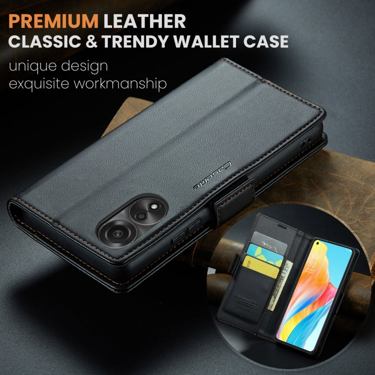 For OPPO A78 4G CaseMe 023 Butterfly Buckle Litchi Texture RFID Anti-theft Leather Phone Case(Black) - OPPO Cases by CaseMe | Online Shopping South Africa | PMC Jewellery | Buy Now Pay Later Mobicred