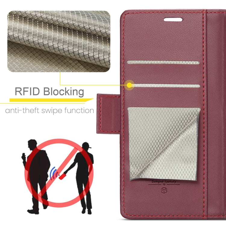 For OPPO A78 4G CaseMe 023 Butterfly Buckle Litchi Texture RFID Anti-theft Leather Phone Case(Wine Red) - OPPO Cases by CaseMe | Online Shopping South Africa | PMC Jewellery | Buy Now Pay Later Mobicred