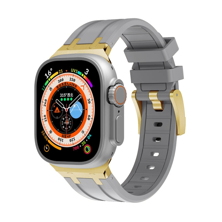AP Silicone Watch Band For Apple Watch SE 2023 40mm(Gold Grey) - Watch Bands by PMC TechLife | Online Shopping South Africa | PMC TechLife