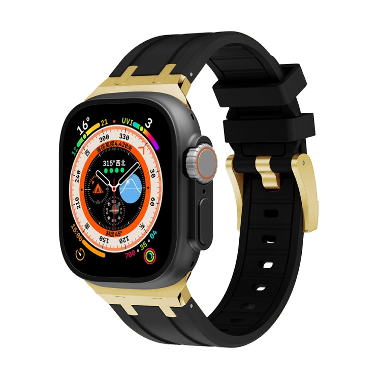 AP Silicone Watch Band For Apple Watch Ultra 2 49mm(Gold Black) - Watch Bands by PMC TechLife | Online Shopping South Africa | PMC TechLife