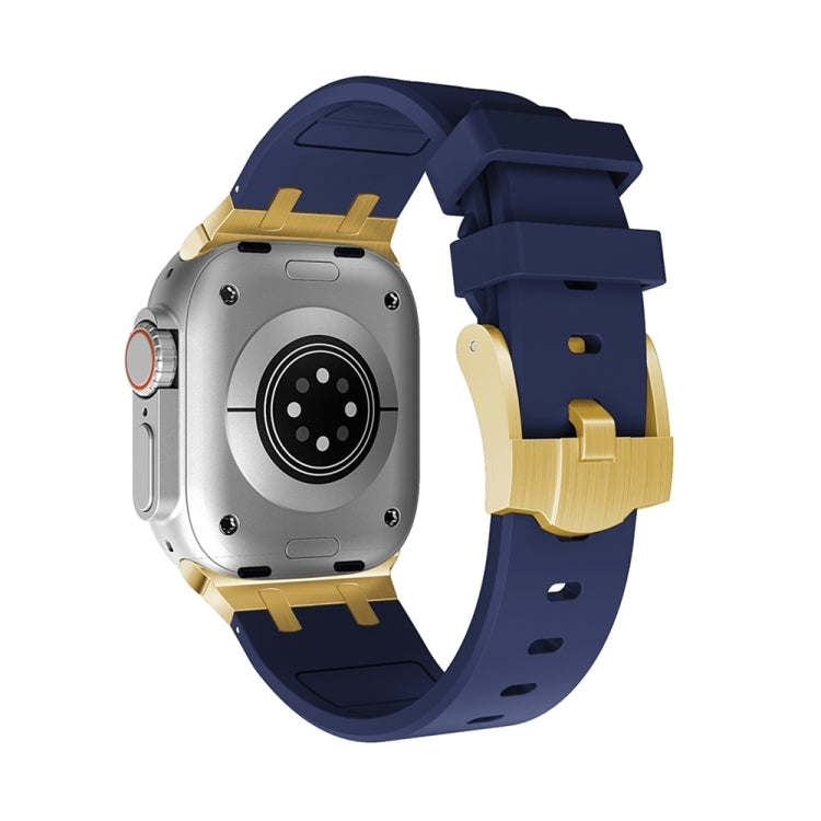 AP Silicone Watch Band For Apple Watch Series 10 42mm(Gold Blue) - free shipping - PMC TechLife - Order now!