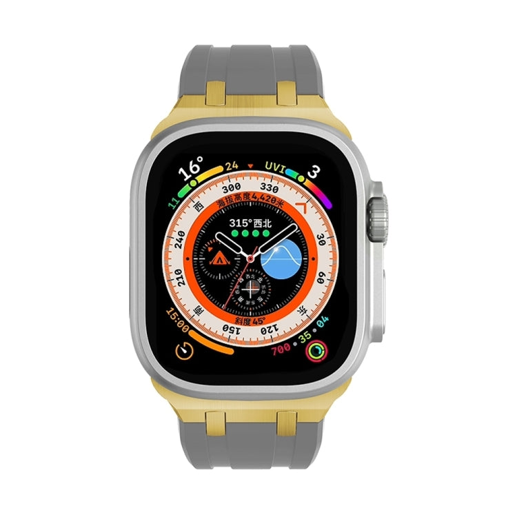AP Silicone Watch Band For Apple Watch Series 10 42mm(Gold Grey) - free shipping - PMC TechLife - Order now!