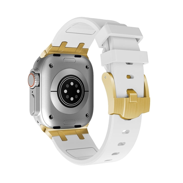 AP Silicone Watch Band For Apple Watch Series 10 42mm(Gold White) - free shipping - PMC TechLife - Order now!