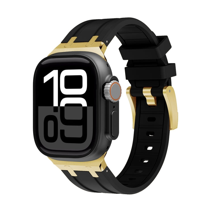 AP Silicone Watch Band For Apple Watch Series 10 46mm(Gold Black) - free shipping - PMC TechLife - Order now!
