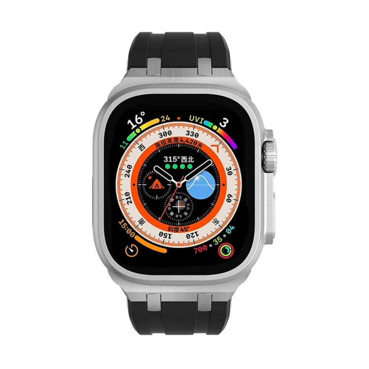 AP Silicone Watch Band For Apple Watch Series 10 46mm(Silver Black) - free shipping - PMC TechLife - Order now!