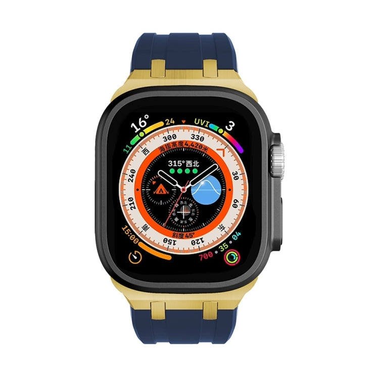 AP Silicone Watch Band For Apple Watch Series 10 46mm(Gold Blue) - free shipping - PMC TechLife - Order now!